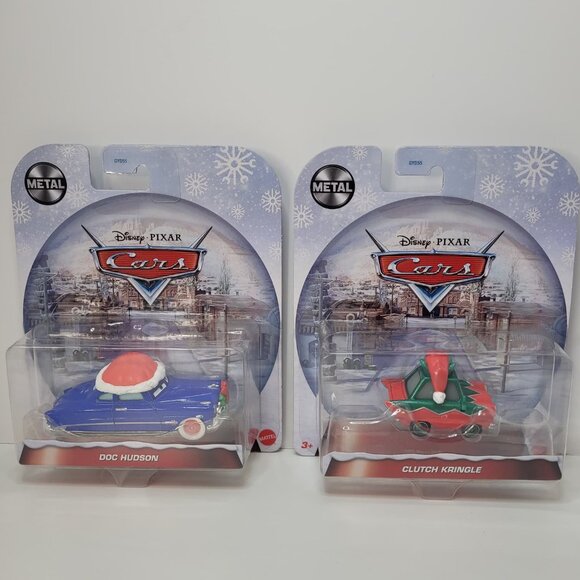 Disney Pixar Cars Holiday Edition Doc Hudson & Clutch Kringle Die-Cast Metal Set - Picture 2 of 7